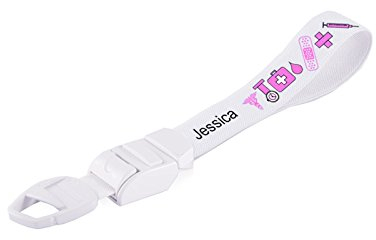 Hospitrix Compresor Personalizado con tu Nombre - Símbolos Médicos Rosa - Accesorio de enfermería, Regalo para Enfermeras,