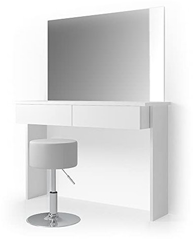 Vicco tavolo da toeletta Azur, Bianco, 120 cm con sgabello