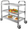 Nisorpa 3 Tier Stainless Steel Catering Trolley Wheels Utility Cart Kitchen Cart Serving Trolley with Locking Wheels for Kitchen Hotels - 750x400x835MM