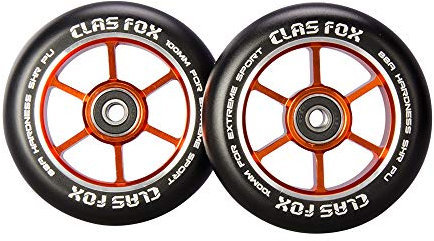 CLAS FOX Pro Stunt Scooter Rollen Roller Räder Wheels 100mm Ein Paar mit ABEC-9 Kugellager CNC Metallkern Graviti (2 stücke) (Orange)