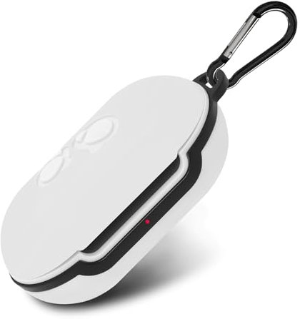 Geekria Silicone Cover Case for Samsung Galaxy Buds+, Buds 2 True Wireless Earbuds, Earbud Protection with Keychain (White)