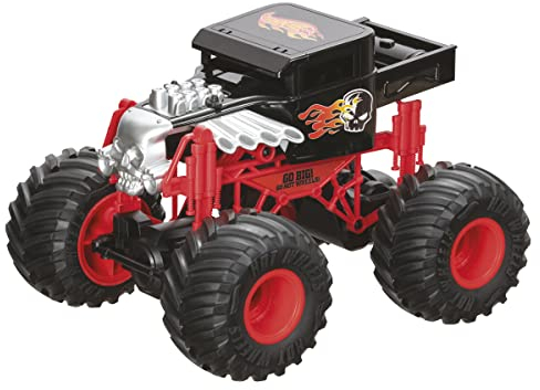 MONDO Motors - Hot Wheels Monster Trucks Bone Shaker - Kit de batería Incluido - Coche de Control Remoto para niños - Color Rojo/Negro - 63648