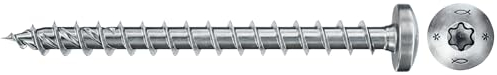 fischer PowerFast II PTF 5,0 x 16, Spanplattenschraube (200 Stk.) mit Vollgewinde, Pan Head mit Innenstern, Schraube für Holzverarbeitung, reduziert Einschraubwiderstand & Einschraubzeit