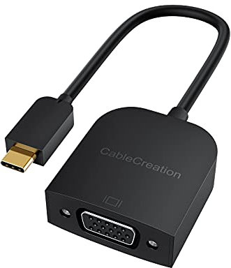 CableCreation USB C to VGA Adapter 1080P@60Hz, USB Type C to VGA Converter Compatible with MacBook Pro, Mac Mini, Surface Book 2, XPS 13/15, iPad Pro 2020, Galaxy S22/S21 and more