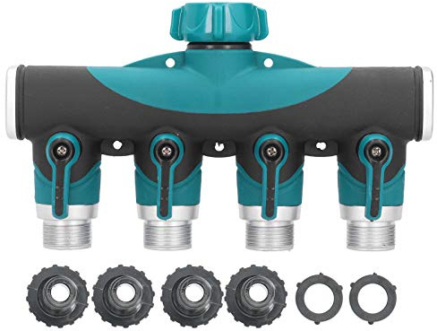 4-Wege-Schlauchteiler, Einfache Gartenbewässerung mit 4 Anschlüssen, Wasserhahn-Konverter-Splitter Adapter, für Gartenbesitzer, Rasen und Blumenbeete