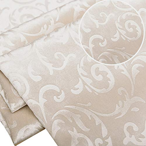 ZXC Samt Stoff NäHen 145 cm Breit Samtstoff Stoff Meterware Zum NäHen Von Weich Und Elegant,MöBelstoff, MöBel Sitzbezug Stoff(Color:Perlweiss)