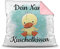 PR Print Royal Kissen mit Füllung für Kinder - Tiermotiv Ente - für Mädchen und Jungs - mit Wunschname beschriften - Ente - Farbkissen Rückseite Rosa, 40 x 40 cm