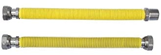 Tubo giunto gas flessibile ed estensibile in acciaio inox 100/200 mm. M/F 1/2