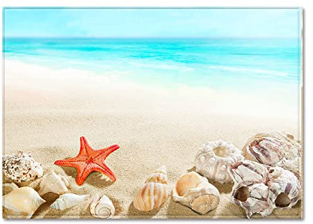 Mateju Tappeto Salotto Moderno, 3D Spiaggia Tappeti Camera da Letto, rug Cucina Antiscivolo Lavabile per Tavolino da Salotto,Bagno,Tappeto Bambini Cameretta (80x120cm,Lago Blu Mare)