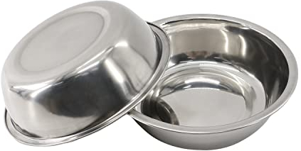 Zayin Gamelles en Acier Inoxydable pour Chats ou Petits Chiens,Bols en Acier Inoxydable de Haute Qualité pour Eau et Nourriture Lot de 2 Bols (14cm/5.5in)