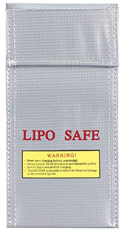 Pilipane LiPo Guard, Lipo Battery Bag,10x20cm Lipos Battery Safe Bag,Fireproof Explosion Proof Storage Pouch Box,Lipos Batteries Storage Guard Safe Pouch Protector for Charging and Storage (Silver)