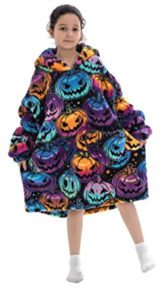 Pterygoid Kapuzenpullover Mädchen, Übergroße Hoodie Decke Kinder mit Kapuze und Tasche Jungen, Fleece Decke mit Ärmeln für Teenager