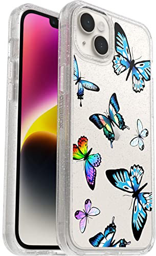 OtterBox Symmetry Clear Case for iPhone 14 Plus, Shockproof, Drop proof, Protective Thin Case, 3x Tested to Military Standard, Antimicrobial Protection, Butterfly