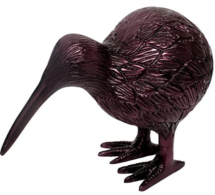 Brillibrum Design Kiwi Tier Deko Figur Vogel Australien Tierfigur Nationalsymbol von Neuseeland Glücksbringer Animal Kiwi Deko Skulptur, Größen Name: 9x9x12cm (HxBxT), Material: Bronze-Lila