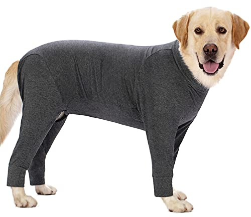 kzrfojy Dog Recovery Suit for Dogs After Surgery Female Male Medium Large Dog Neuter Spay Onesie for Shedding Prevent Licking Surgical Wound Dog Cone Alternative Grey