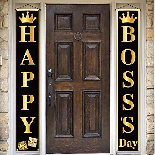 Pudodo Happy Boss's Day Veranda Banner Best Boss Ever Geschenk Büro Feier Party Haustür Wandbehang Banner Dekoration