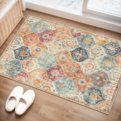 Lahome Washable Rugs for Entryway, 2x3 Kitchen Rugs Non Slip Washable