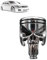 Kolben Schädel Gesicht Skulptur, Schaltknauf aus Motorrad Kolben, Edelstahl Totenkopf Form Schalthebel Stick für die meisten automatischen manuellen Fahrzeuge (A)