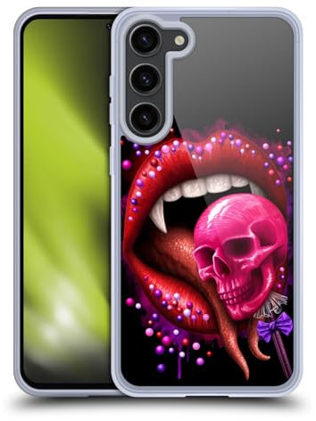 Head Case Designs Offizielle Sarah Richter Rote Vampir Candy Lips Totenköpfe Gel Handyhülle Hülle [Militärischer Schutzgrad] Kompatibel mit Samsung Galaxy S23+ 5G