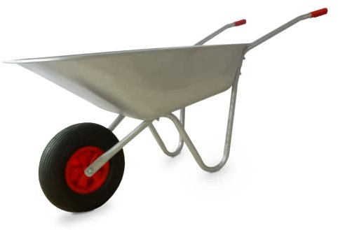 65L Wheelbarrow Heavy Duty Galvanised Home Garden Metal Cart with Pneumatic Tyre