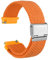WOCCI 22mm Bracelet Montre en Nylon Tressé pour Homme et Femme, Réglable Boucle Argentée (Orange)