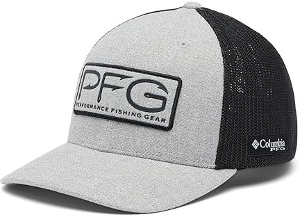 Columbia Unisex-Erwachsene PFG Haken Mesh Ball Cap, Cool Grey Heather/Black, Small-Medium