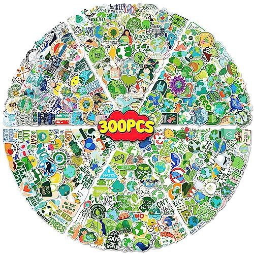 GTOTd Umweltschutz-Aufkleber (300 Stück), Geschenke, Naturschutz, Erdtag, Merch, Partyzubehör, Dekor-Aufkleber für Laptop, Wasserflasche, Telefon, Teenager, Mädchen.
