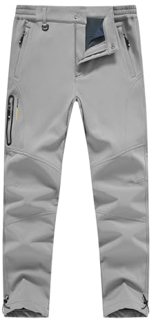 YSENTO Herren-Skihose mit Fleece-Futter, wasserdicht, Softshell-Isolierung, Winter-Cargohose, Wandern, Camping