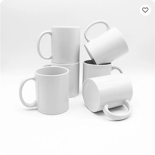 Tasse Kaffee Becher (AAA-Grade) für Sublimationsdruck | hochweiße Beschichtung, unbedruckt (12 Stück)