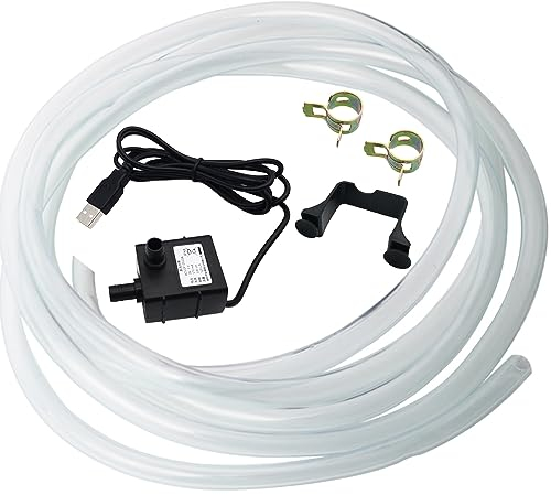 Mini Waßerpumpe, CESFONJER USB Mini Wasserpumpe, Kleine Tauchpumpe, Brushless DC 5V Wasserpumpe Mit 8 mm Durchmesser, 3 m lang PVC-Weichwasserrohr, für Teiche, Aquarium, Garten, Brunnen