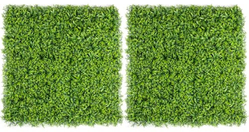 CHRISTOW Garden Foliage Artificial Living Wall Panels, Privacy Screening, Fence Covering Decoration, Indoor Outdoor, Waterproof UV Protected, 1m x 1m (2 Sets of 4 50cm x 50cm)