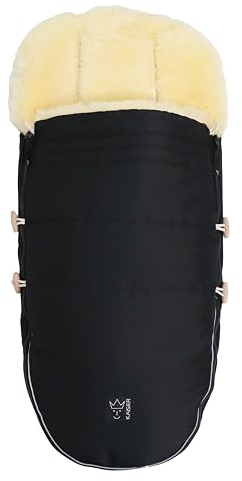 Kaiser 6544525 Lammfell Fußsack LOVE THE NATURE Farbe: black