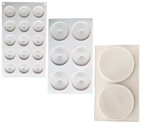 CTForest 3 Pezzi Stampo in Silicone a Spirale, Stampi per Dolci Rotondi a Spirale, Creazione di torte creative, la torta è più nuova e deliziosa (Bianca)