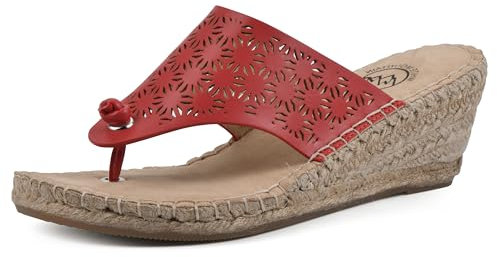 WHITE MOUNTAIN Damen Beaux Espadrilles, Cruella Red/Smooth, 37 EU