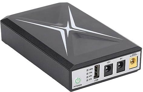 Mini Batterie de Secours UPS, Alimentation sans Interruption 10 400 MAh avec Entrée Sortie DC USB 5 V DC 5 V 9 V 12 V, pour Routeur, Modem, Caméra de sécurité, Smartphone