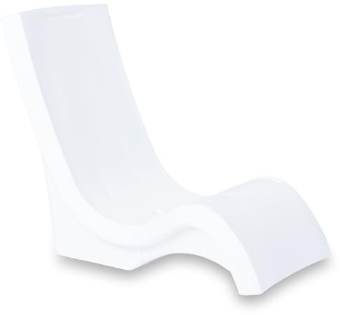 Step2 Vero Chaise De Piscine en Plastique Blanche | Transat avec Base Lestable Et Plastique Uv20 - pour Pofondité d'eau 22,9 Cm Maximum | Bain De Soleil D'Extérieur/De Jardin