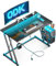 ODK Bureau Gaming avec Lumières LED et Prise de Courant, Bureau Gamer avec Porte-Gobelet et Crochet pour Casque D'écoute, Table Gaming LED en Fibre de Carbone Noir 100 cm