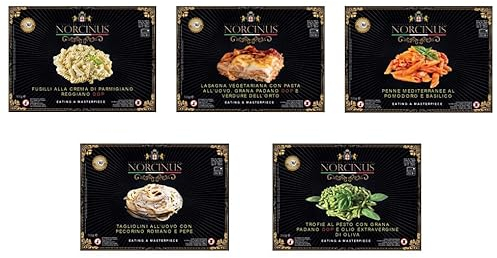 Norcinus selezione di 5 piatti pronti Gourmet da materie prime di eccellenze gastronomiche italiane, senza carne.