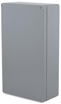 BOXEXPERT Aluminium Industriegehäuse 400x230x110mm IP66 pulverbeschichtet Serie Alster Druckgussgehäuse Installationsgehäuse Leergehäuse Wandgehäuse grau