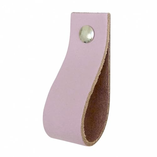 Handles and more - 6 x Ledergriffe für Möbel - Lila - Größe XS 12,6cm - inkl. 3 Schraubenfarben - Schrankgriffe Leder - Türgriffe Leder - Ledergriffe für Schuhschrank & Schublade - Lederschlaufen