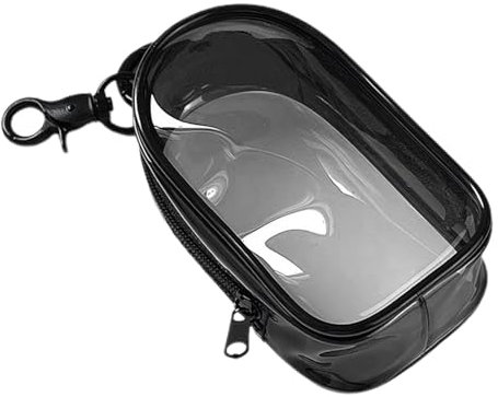 Portefeuille de poche transparent, poches de rangement transparentes avec fermeture éclair – Porte-monnaie transparent attaché à porte-clés, poches de rangement avec fermeture éclair, multifonction