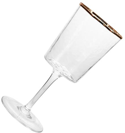 iplusmile Clear Wine Glasses Gold Rimmed Goblets Stemmed Wine Cocktail Cups Glass Flutes for Wedding Event Dinner Party