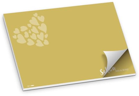 itenga Tischset Platzset Schön DASS du da bist Papier I DIN A3 (59,4cm x 42cm) 50 Blatt I ideal als Gedeckunterlage bei Geburtstagen, Grillpartys, Gartenpartys oder Mottopartys (currygelb)