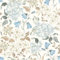 VEELIKE Tapete Blumen Vintage Hortensien Blumentapete Aquarell Selbstklebende Tapete Blumen Beige Blau Mustertapete 44.5 cm x 300 cm Botanische Tapete Blätter Beige Fototapete Schlafzimmer Badezimmer