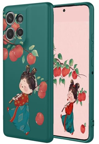 YUEQIAN Liquid Silicone Case for Motorola Edge 50 Neo/Edge 60 Neo/ThinkPhone 25, Ultra Slim Soft Silky TPU Rubber Shockproof Cover, Cute Flower Cartoon Girl Pattern Microfiber Lining Case. Apple