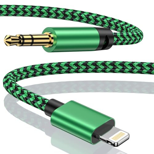 Haoano Aux Cable for i Phone in Car,A ux to Lightning Cables iPhone Aux Cable for Car Stereo/Headphones/Speaker,3.5mm Aux to i Phone Cable Compatible with i Pad/iPhone 14/13/12/Pro Max/XR/XS/Plus
