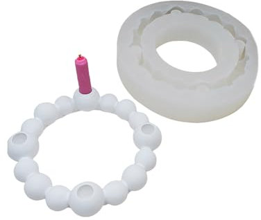 Molde elegante para candelabro, base de vela, figura de yeso, molde de silicona, herramienta para hacer a mano para adornos
