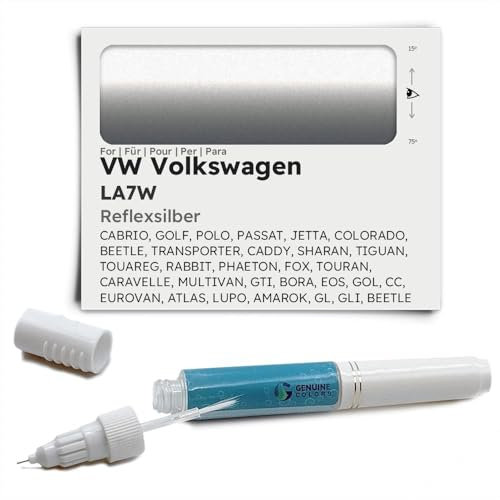 Genuine Colors Lackstift REFLEXSILBER LA7W für VW Volkswagen Silber CABRIO GOLF POLO PASSAT JETTA COLORADO BEETLE TRANSPORTER CADDY SHARAN TIGUAN TOUAREG RABBIT PHAETON FOX TOURAN CARAVELLE MULTIVAN G
