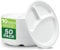 Strong Paper Plates (3 Compartment - 10 inch) Bagasse 100% Compostable Heavy-Duty Eco-Friendly Disposable Plates, Made of Natural Sugarcane Fibers for Parties Christmas - 10 Biodegradable