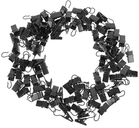 ANDRESLAD Ganci Metallici Per Tende - 100 Pezzi Fermatende Neri Versatili Fermatende Con Design Accattivante